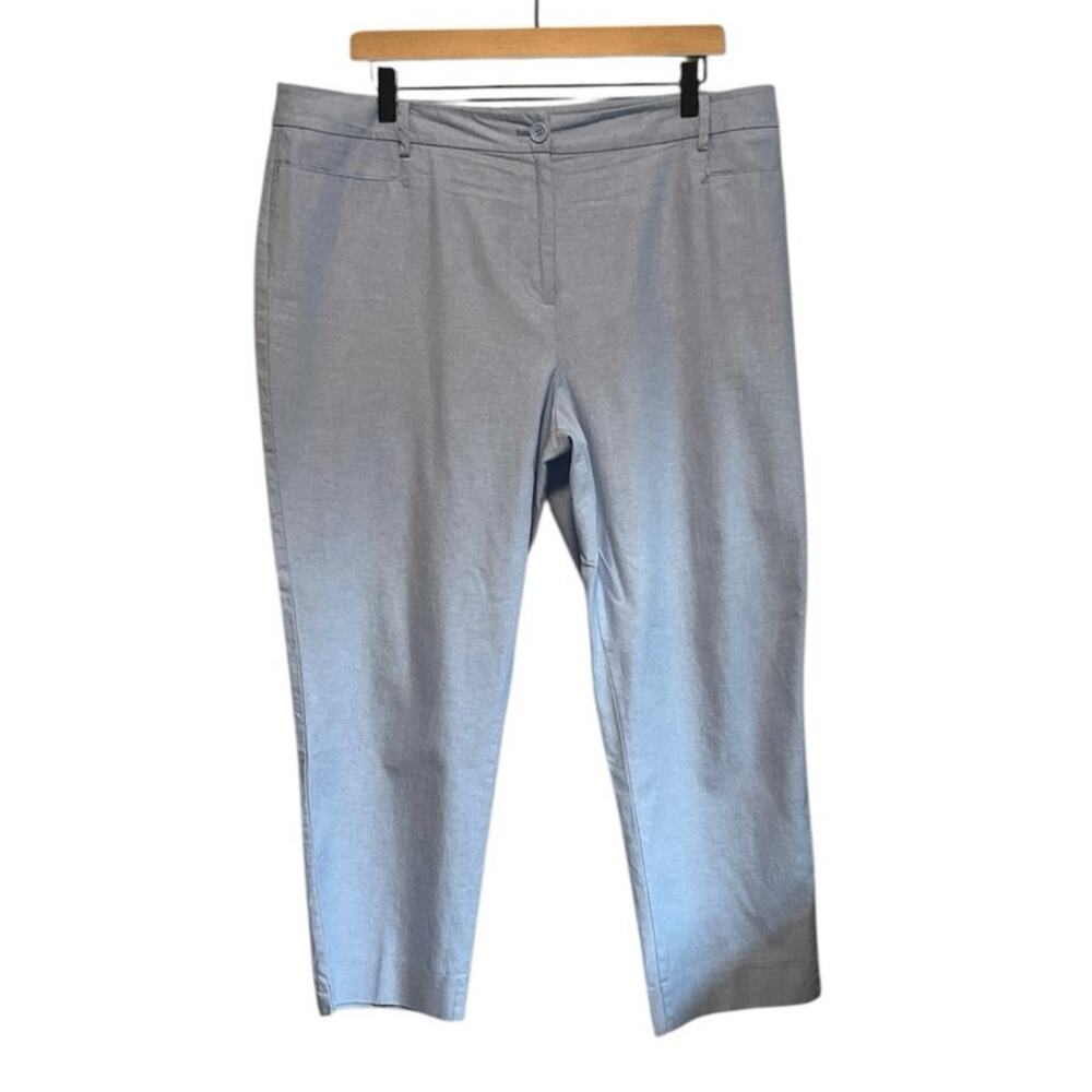 Talbots Light Blue Ankle Pants 100% Cotton Size 16
